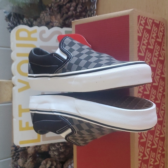 Vans Classic Slip-On Black Pewter Checkerboard Unisex Size U.S 8.5 Men/10 Women - Picture 10 of 14